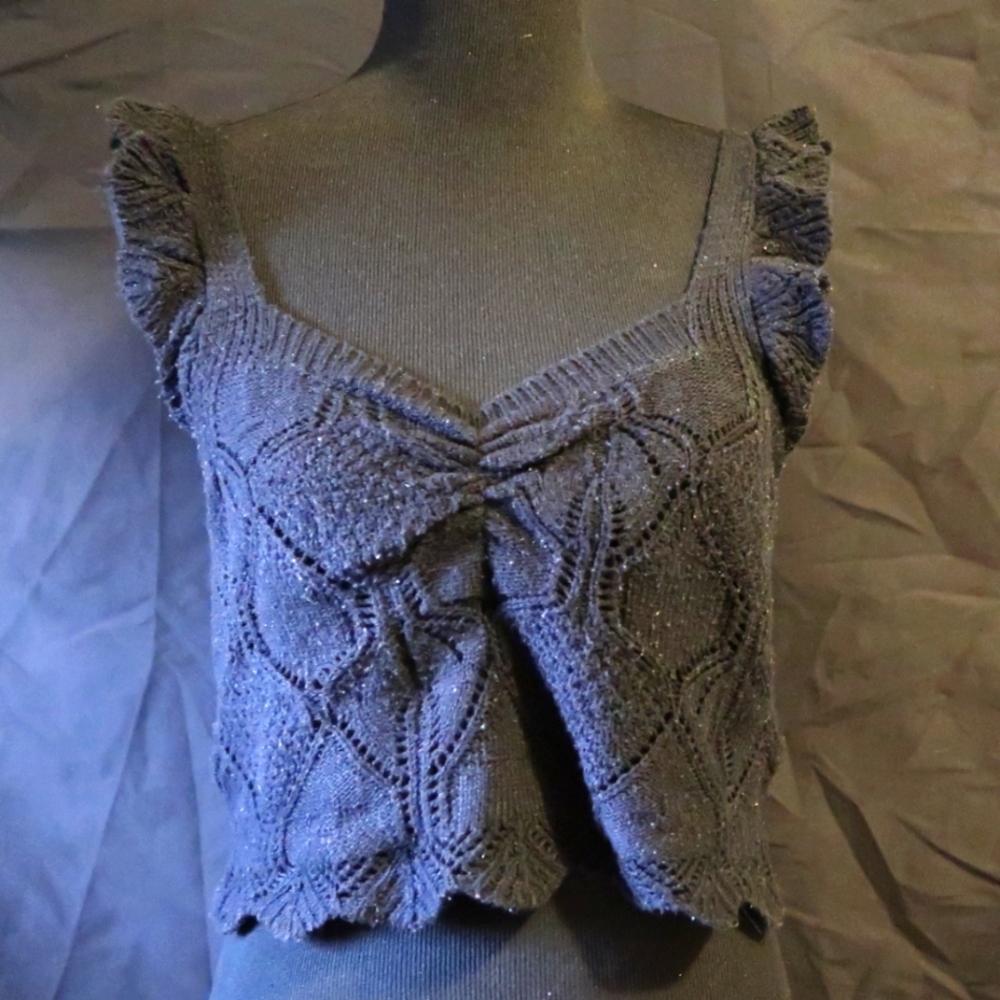 Black Knit Women's Top